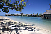 Beach Chairs & Overwater Bungalows,InterContinental Beachcomber Resort, Moorea, French Polynesia