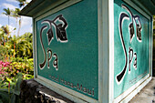 Hanoa Spa Sign,Hotel Hana-Maui, Hana, Maui, Hawaii, USA