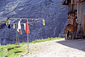 Clothesline in the mountains, Bavaria, Germany