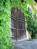 Wooden Gate, old farm house, Bolzano, South Tyrol, Italy
