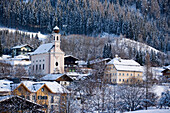 View to parish church, Flachau (927 m), Salzburger Land, Austria