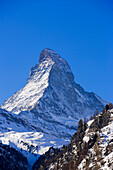 View from Zermatt to the Matterhorn (4478 metres), Zermatt, Valais, Switzerland