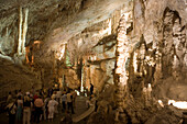 Visitors inside Jeita Grotto,Beirut, Lebanon
