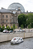 Connoisseur Magnifique Hausboot, Reichstagsgebäude, Regierungsviertel, Spree, Berlin, Deutschland