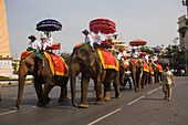 Buddhist Procession at Democracy Monument, Bangkok, Thailand