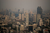 View on downtown with Silom Road, Bangkok, Thailand