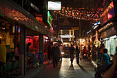 A view of Patpong, a red light and entertainment district, at night, Bang Rak district, Bangkok, Thailand
