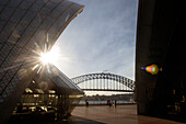 Sydney Harbour Bridge, Opernhaus, Sydney Opera House, Bennelong Point, Hauptstadt des Bundesstaates New South Wales Sydney, Australien