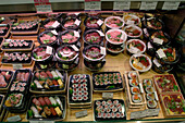 Isetan department store, food hall in the basement fish, suhi, East Shinjuku, Tokyo, Japan