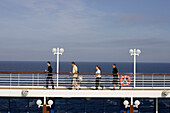 early morning exercise, walking, sun deck, jogging path, cruise ship MS Delphin Renaissance, Cruise Bremerhaven - South England, England