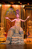 Performance of the song "Amazing Thailand" on stage of the Simon Cabaret, a famous Transvestite Cabaret, Patong Beach, Ao Patong, Hat Patong, Phuket, Thailand