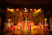Performance of the song "African Queen" on stage of the Simon Cabaret, a famous Transvestite Cabaret, Patong Beach, Ao Patong, Hat Patong, Phuket, Thailand