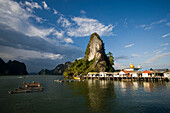 Longtail boat, view to Ko Panyi, Muslim fishing village, Phang-Nga Bay, Ao Phang Nga Nation Park, Phang Nga, Thailand