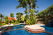 Swimming pool of the first-class Novotel Coralia Phuket Hotel, Hat Patong, Ao Patong, Phuket, Thailand, after the tsunami