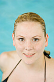 Woman in swimming pool, Germany