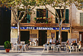 Café Espanyol, Placa Mayor, Pollenca, Mallorca, Spanien