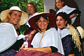 Women in traditional dress, Procession, Wine Festival, Benissalem. Mallorca, Spain