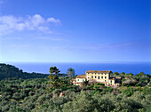 View of a country house near Lluch Alcari, West coast, Mallorca, Spain