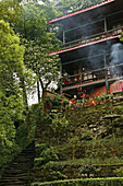 Qingyin, Emei Shan,Qingyin Pavillon, Kloster, Berge Emei Shan, Provinz Sichuan, China, Asien, UNESCO Weltkulturerbe
