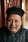 Portrait of a monk, monastery at Golden Lock Pass, Hua Shan, Shaanxi province, China, Asia
