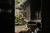 View at the courtyard of a traditional residential house, Hongcun, Huang Shan, China, Asia