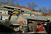 Xian Tong Temple, Copper Palace, Golden Hall, Wutai Shan, Five Terrace Mountain, Buddhist Centre, town of Taihuai, Shanxi province, China, Asia