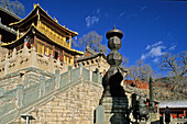Bronze pagoda, Xiantong Monastery, Wutai Shan ,Xiantong Kloster, Bronze Würfel Pagoda und Goldene Halle in Kupfer, Wutai Shan, Taihuai Stadt, Provinz Shanxi, China, Asien