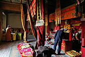 Main hall of the summit temple, Southern Terrace, Mount Wutai, Wutai Shan, Buddhist Centre, Shanxi province, China