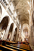 Interior of St Vitus Cathedral, Hradcany, Prague, Czech Republic