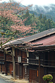 Straße in Tsumago, Kiso Tal, Nagano-ken, Japan