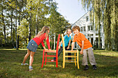 Children playing Musical Chairs, children's birthday party