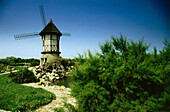 Alte Windmühle bei Courseulles-sur-Mer, Normandie, Frankreich