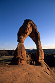 Delicate Arch Rock Formation, Arches National Park, in der Nähe von Moab, Utah, USA