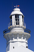 Ein Leuchtturm, Smokey Cape Lighthouse, Hat Head National Park, in der Nähe von Arakoon, New South Wales, Australien