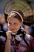 Girl in traditional costume at Radolfzell, Lake Constance, Baden Wurttemberg, Germany