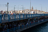 Fishermen on Galata Bridge, Istanbul, Turkey