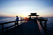 Man fishing on the pier at sunset, Key West, Florida, USA, America