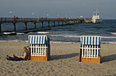 Kühlungsborn, beach and pier,  Mecklenburg-Pomerania, Germany, Europe