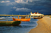 Strand mit Seebrücke, Ahlbeck, Usedom, Mecklenburg Vorpommern, Deutschland, Europa