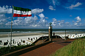 Obere Strandpromenade, Wangerooge, Ostfriesische Inseln, Niedersachsen, Deutschland, Europa
