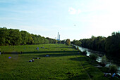 Isarkraftwerk, Isarauen, München, Bayern, Deutschland