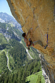 Mann, Kletter, Überhang, Gimmelwald, Lauterbrunnen, Schweiz