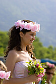 Young woman is rose queen, Rose Festival, Karlovo, Bulgaria