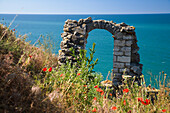 Archway at the coast, Cape Kaliakra, Black Sea, Bulgaria, Europe