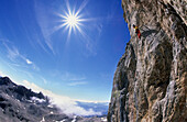 Kletterer am Irg-Klettersteig, Koppenkarstein, Dachsteingruppe, Steiermark, Österreich