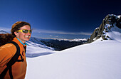 back-country skier at Colbricon, Lagorai, Trentino, Italy