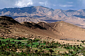 Fields in front of high Atlas Mountains, Marocco, Afrika