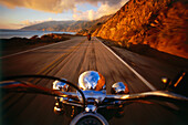 Harley Davidson, Highway 1 between Simeon and Big Sur, California, USA