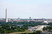 Blick auf die Stadt und das Washington Monument, Washington DC, Amerika, USA