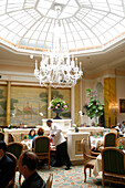 People dining in the Restaurant at the Mayflower Hotel, Washington DC, United States, USA